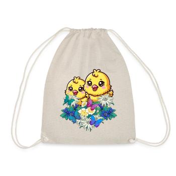 Beginning of Spring Tyrolean Chicks Easter Children Child - Drawstring Bag - nature - Front