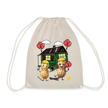 peanuts house builder builder construction trailer own home house - Drawstring Bag - nature - Front
