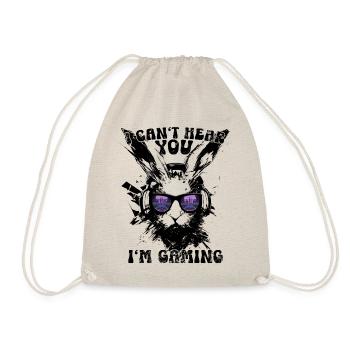 I Can't Hear You I'm Gaming Sonnenbrille Hase - Turnbeutel - Natur - Vorne