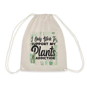 Plant Lover Gardening I Only Work - Drawstring Bag - nature - Front