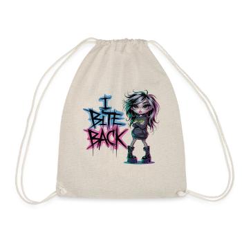 Rebellious with Bite - Women's Power Shirt - Drawstring Bag - nature - Front