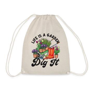 Plant Lover Gardening Pun Life Is - Drawstring Bag - nature - Front