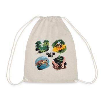 Environmental Protection T-Shirt – Earth Day Motif - Drawstring Bag - nature - Front