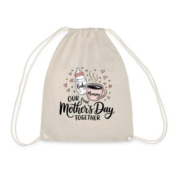 Notre première chemise pour la fête des mères Biberon & Café - Sac de sport léger - nature - Devant