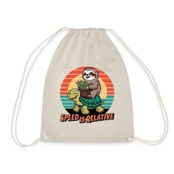 Funny Sloth & Turtle Retro Design - Drawstring Bag - nature - Front
