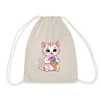 Cat Cats Cream Cream Kids Child - Drawstring Bag - nature - Front