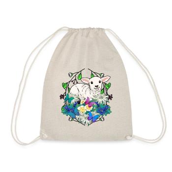 Easter Lamb Lambs Easter Children Child Sheep - Drawstring Bag - nature - Front