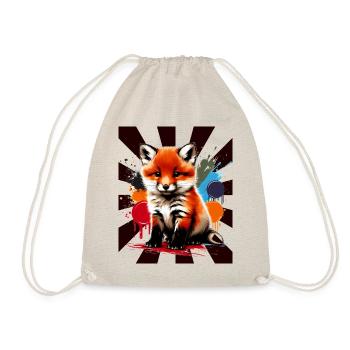 Fuchs Füchse Kinder Kind - Turnbeutel - Natur - Vorne
