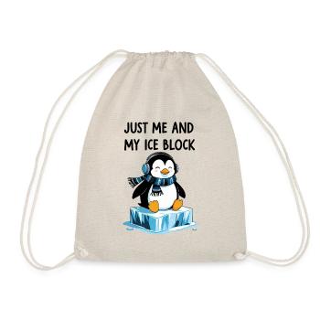 Nur ich und mein Eisblock – Chilliger Pinguin - Turnbeutel - Natur - Vorne