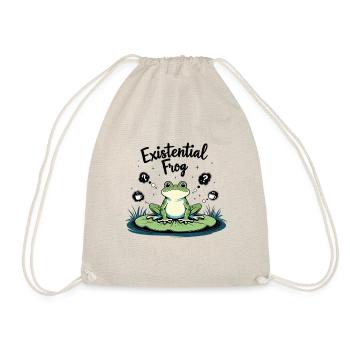 Existential Frog – Funny Brooding Motif - Drawstring Bag - nature - Front