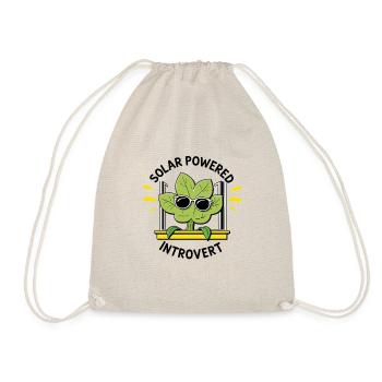 Solar Powered Introvert – Plant Joke - Drawstring Bag - nature - Front