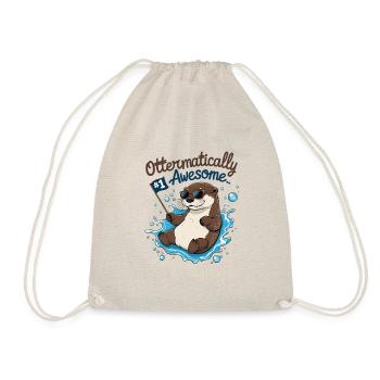 Otterliebe – Cute gift for your darling - Drawstring Bag - nature - Front