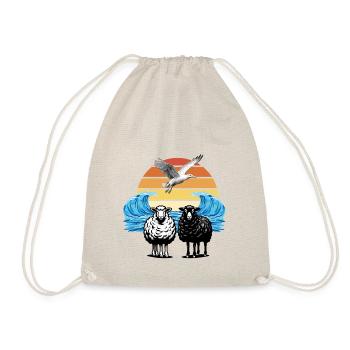 mouton mouton coucher de soleil mer mouette - Sac de sport léger - nature - Devant