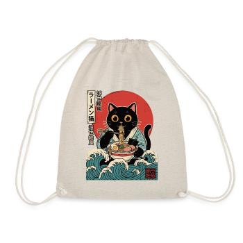 Lustige Kawaii Katzen-Ramen Japanische Anime-Nudeln - Turnbeutel - Natur - Vorne