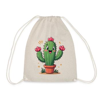 Cactus drôle en pot avec des fleurs - Sac de sport léger - nature - Devant