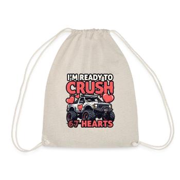 Monstertruck zerquetscht 67 Herzen Valentine - Turnbeutel - Natur - Vorne