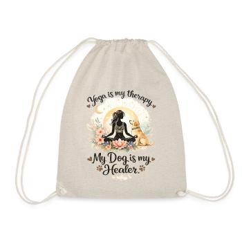 Yoga ist meine Therapie mein Hund mein Heiler - Turnbeutel - Natur - Vorne