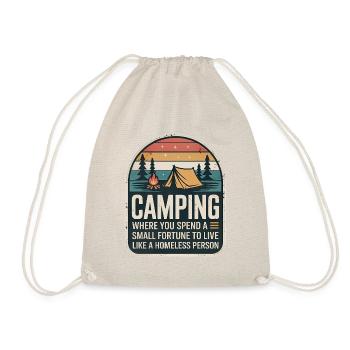 Camping Retro Design - Drawstring Bag - nature - Front