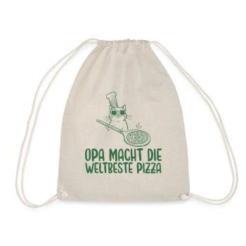 Opa macht die weltbeste Pizza Retro Katze - Turnbeutel - Natur - Vorne