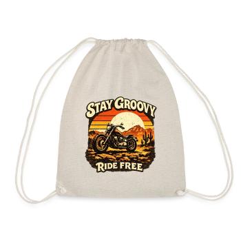Stay Groovy Ride Free - Turnbeutel - Natur - Vorne