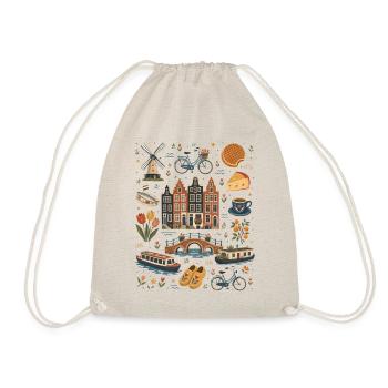 Netherlands | Canals, Tulips & Bicycles - Drawstring Bag - nature - Front