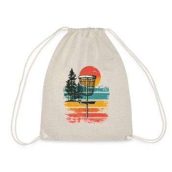 Disc Golf Scheiben Korb Vintage Retro Wald See Mot - Turnbeutel - Natur - Vorne