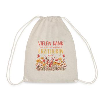 Beste Erzieherin Danke Abschied Kindergarten - Turnbeutel - Natur - Vorne