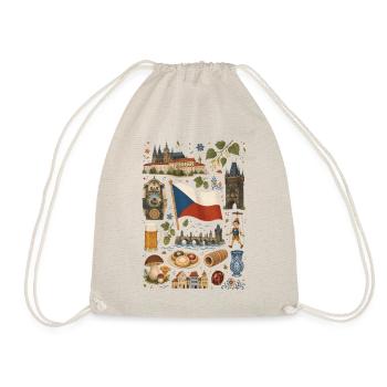 Czech Republic | Prague, Beer & Bohemia - Drawstring Bag - nature - Front