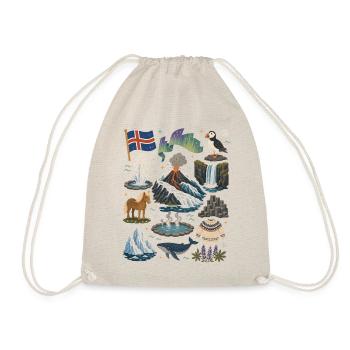 Iceland | Volcanoes, Geysers & Northern Lights - Drawstring Bag - nature - Front