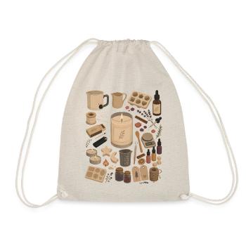 Amour à la bougie | Versement de bougies et bricolage - Sac de sport léger - nature - Devant