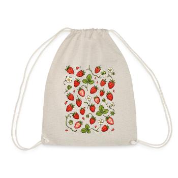 Erdbeeren | Beeren Garten & Sommer - Turnbeutel - Natur - Vorne