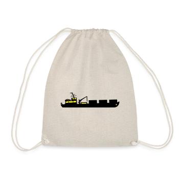 Boat cargo ship ship two-color - Drawstring Bag - nature - Front