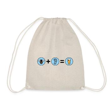 Bee plus Ear equals Beer - funny beer explanation - Drawstring Bag - nature - Front