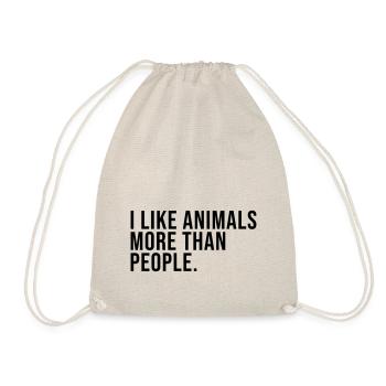 J'aime les animaux plus que les gens - Sac de sport léger - nature - Devant