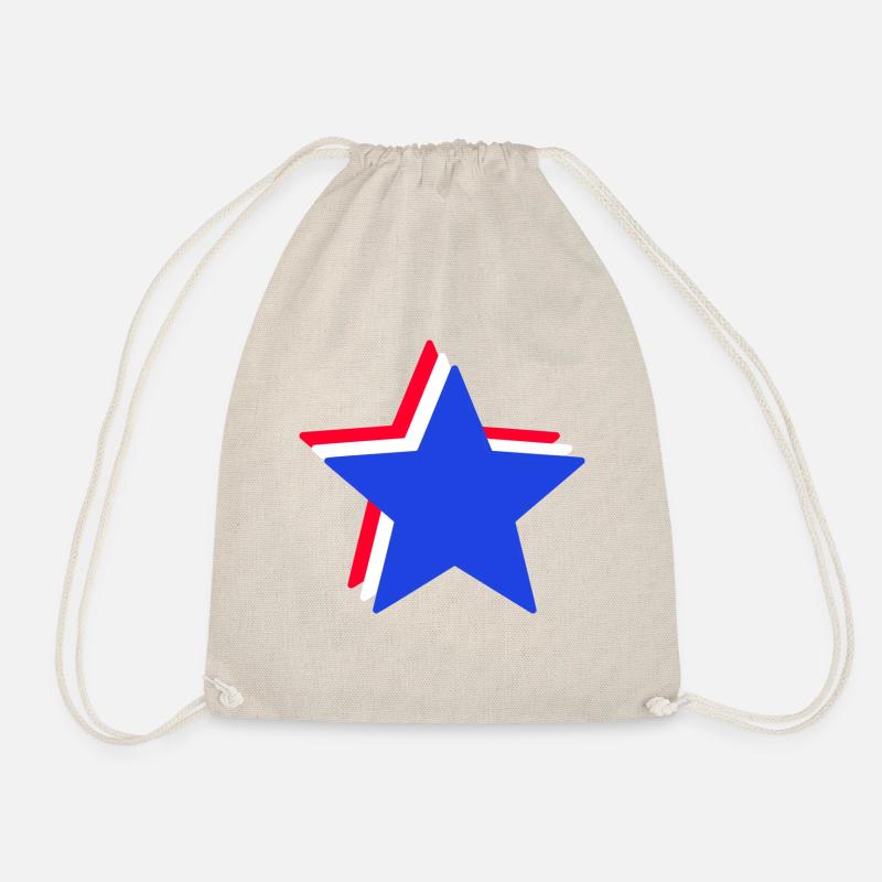 Red, White and Blue Stars - Drawstring Bag - nature