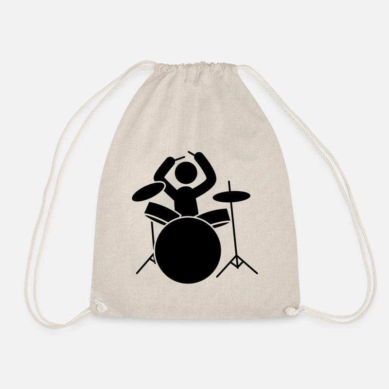 drummer icon drummer - Drawstring Bag - nature
