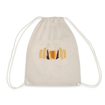 Funny Beer Saying: Education Good, Beer Better - Drawstring Bag - nature - Front