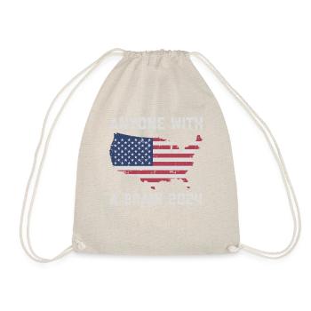 2024 Brain Vote Democracy Anti- Tee - Drawstring Bag - nature - Front