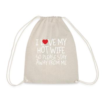 Devoted Husband Funny Relationship Apparel - Drawstring Bag - nature - Front