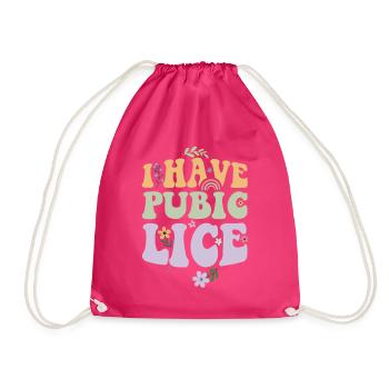 Rainbow Ironic pubic lice humor clothing - Drawstring Bag - fuchsia - Front