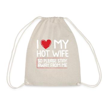 Devoted Husband Funny Relationship Apparel - Drawstring Bag - nature - Front