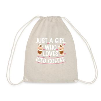 "girl Loves Iced Coffee Summer Tee" - Drawstring Bag - nature - Front