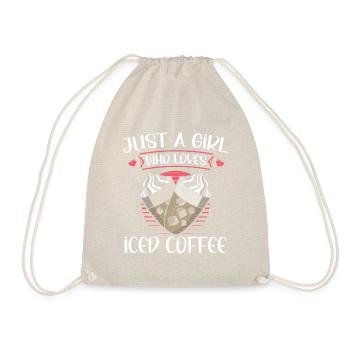 "girl Loves Iced Coffee Summer Tee" - Drawstring Bag - nature - Front