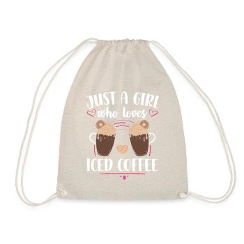 "girl Loves Iced Coffee Summer Tee" - Drawstring Bag - nature - Front