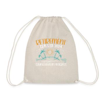 2024 Retirement Countdown Beach Tee - Drawstring Bag - nature - Front