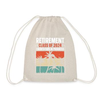 2024 Retirement Countdown Beach Tee - Drawstring Bag - nature - Front