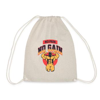 No Pain No Gain Gym Inspiration Tee - Drawstring Bag - nature - Front