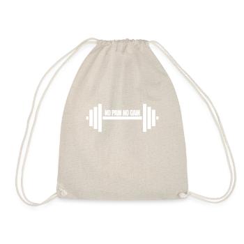 No Pain No Gain Gym Inspiration Tee - Drawstring Bag - nature - Front
