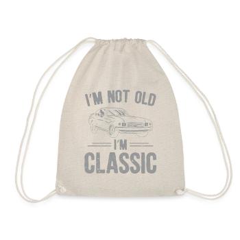 Klassisches Auto-retro-vintage-t-shirt - Turnbeutel - Natur - Vorne