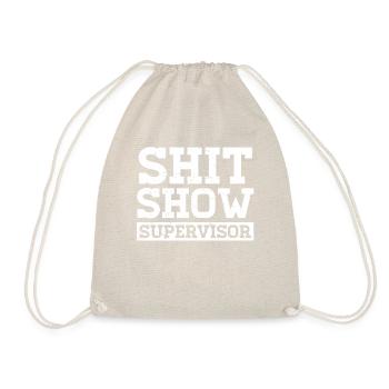 Shit Show Supervisor Crew Tee - Drawstring Bag - nature - Front